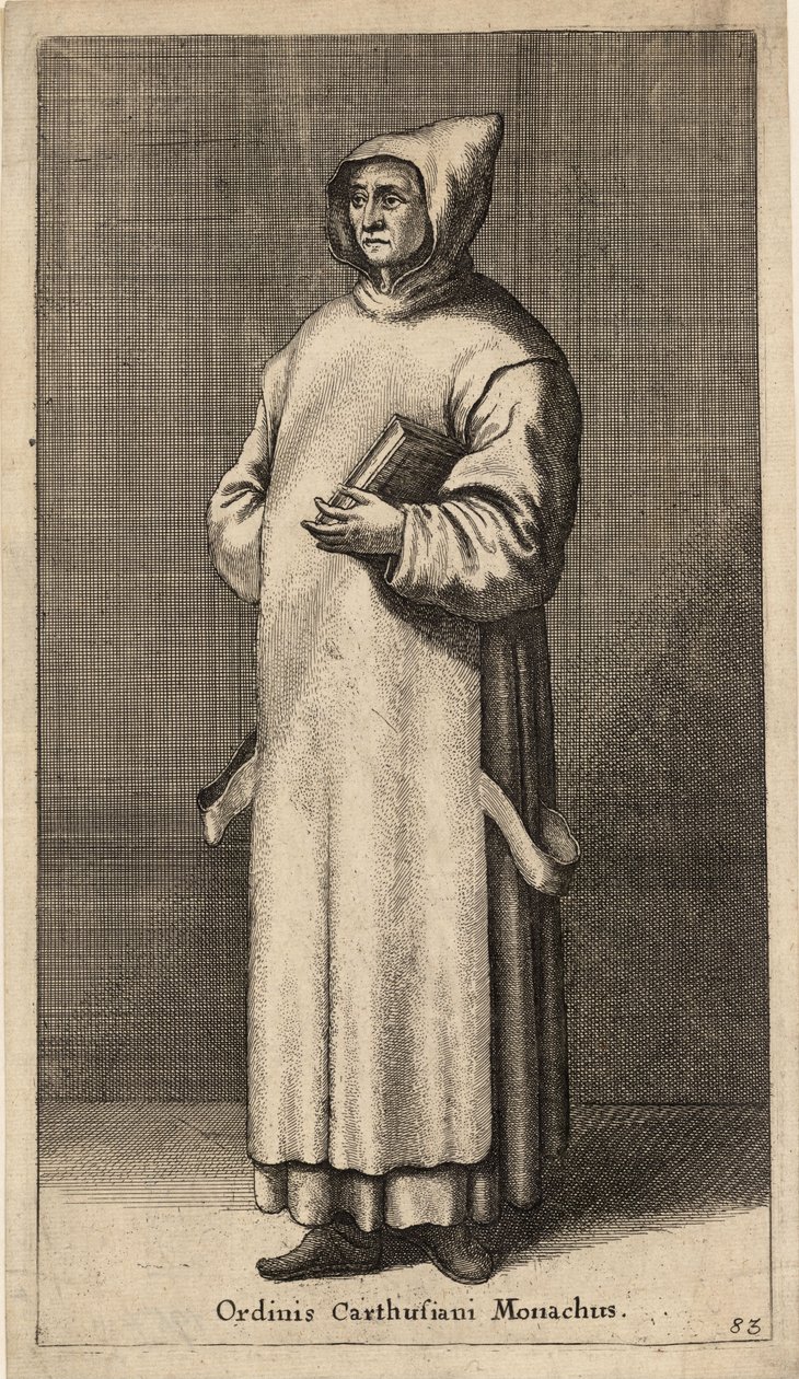 Fim Carthusiani Monk. Estado 3 de Wenceslaus Hollar