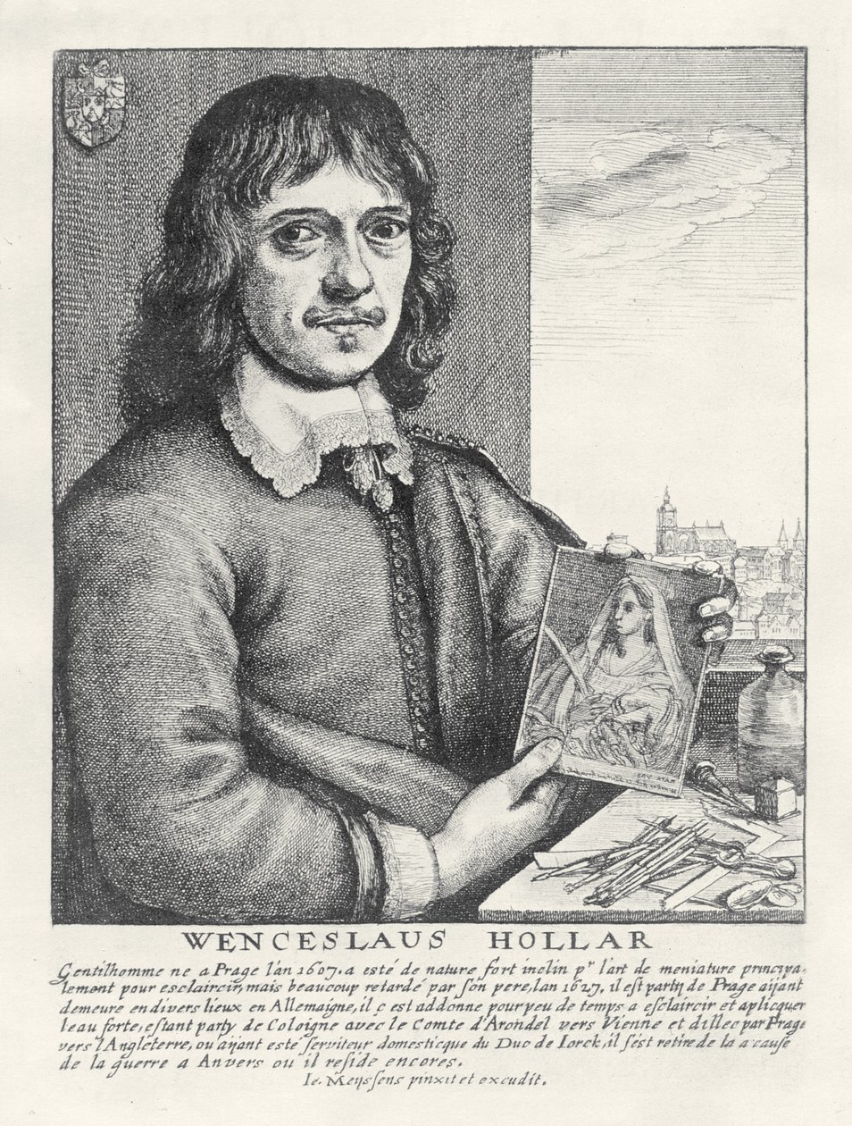 Auto-retrato, c.1649 de Wenceslaus Hollar
