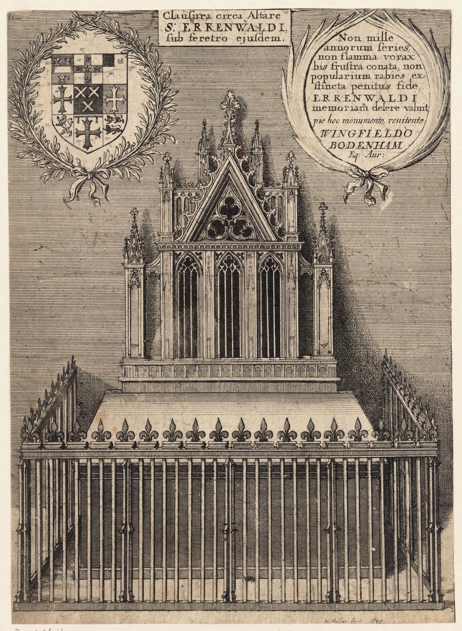 St Erkenwald (monumento). Estado 2 de Wenceslaus Hollar