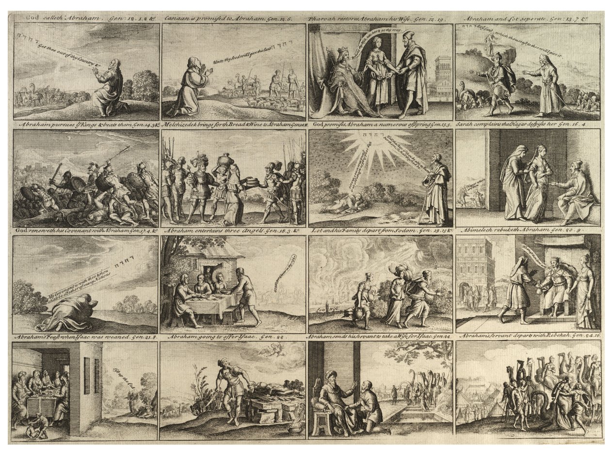 A História de Abraão (em forma de folha cheia). Estado 3 de Wenceslaus Hollar