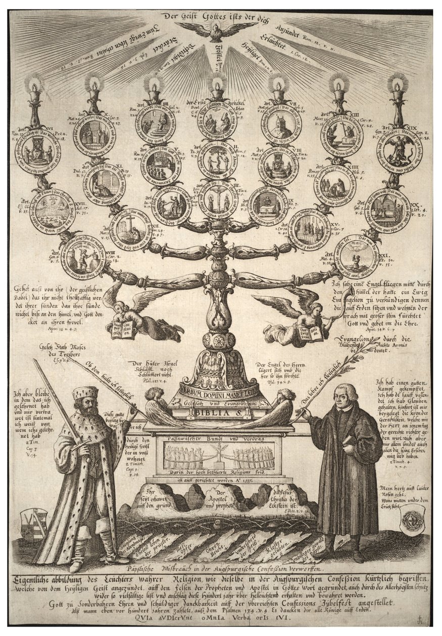 A confissão de Augsburg. Estado 2 de Wenceslaus Hollar