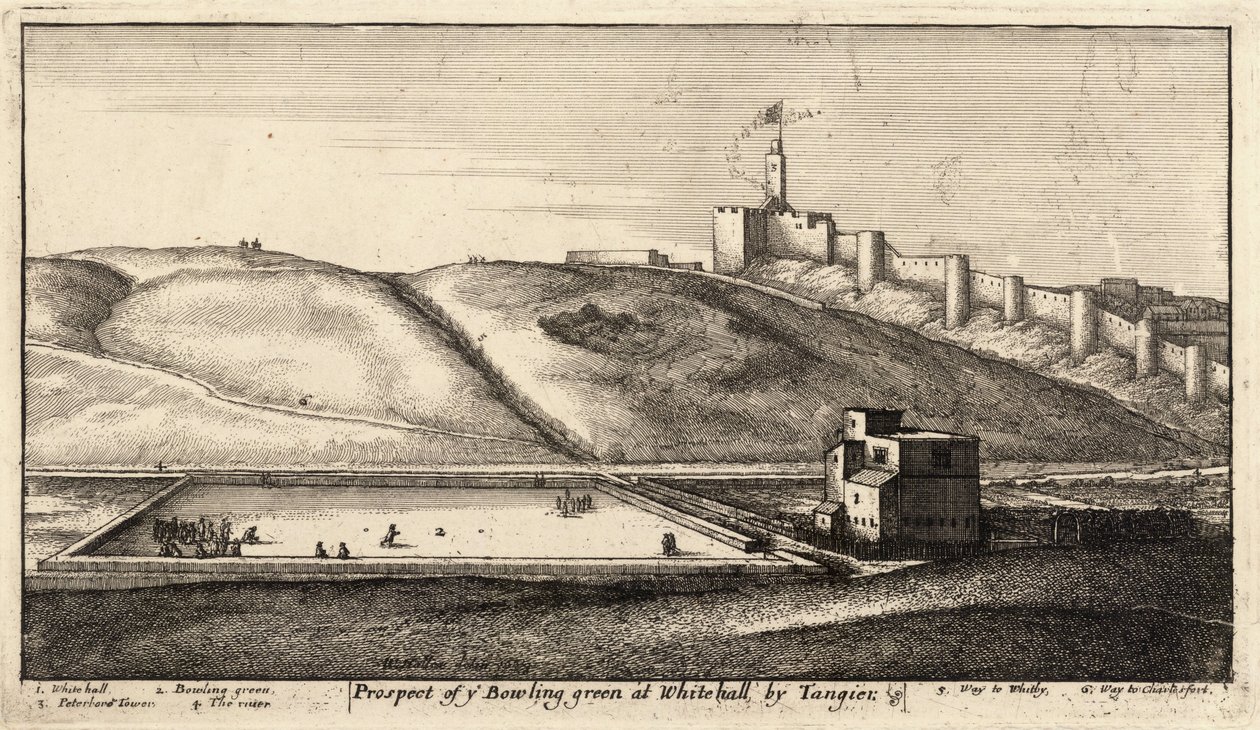 O boliche verde em Tânger. Estado 1 de Wenceslaus Hollar
