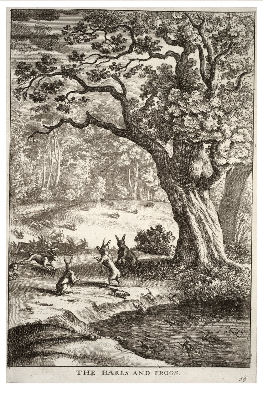As lebres e sapos de Wenceslaus Hollar