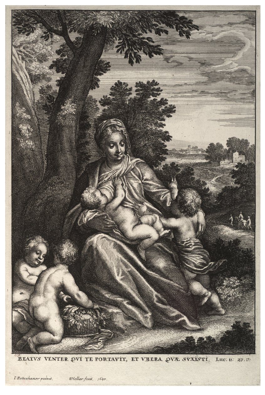 A Sagrada Família, depois de Rottenhammer de Wenceslaus Hollar