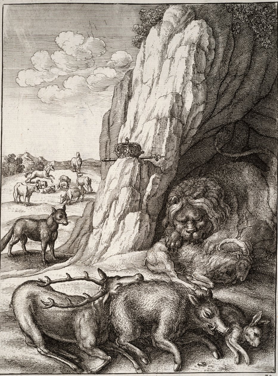 O leão doente de Wenceslaus Hollar