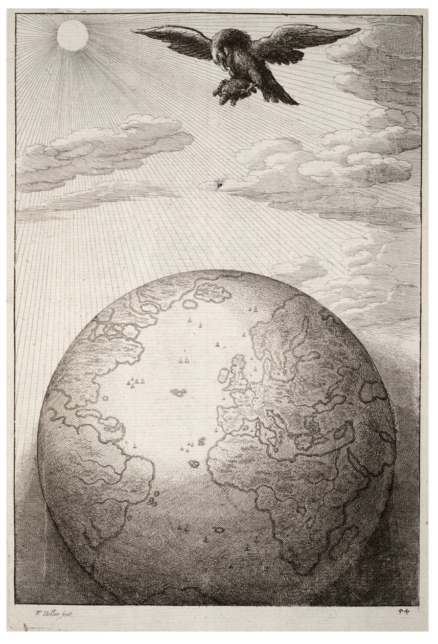 A tartaruga e a águia. Estado 1 de Wenceslaus Hollar