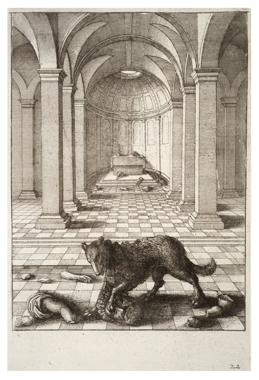 O lobo e a estátua de Wenceslaus Hollar
