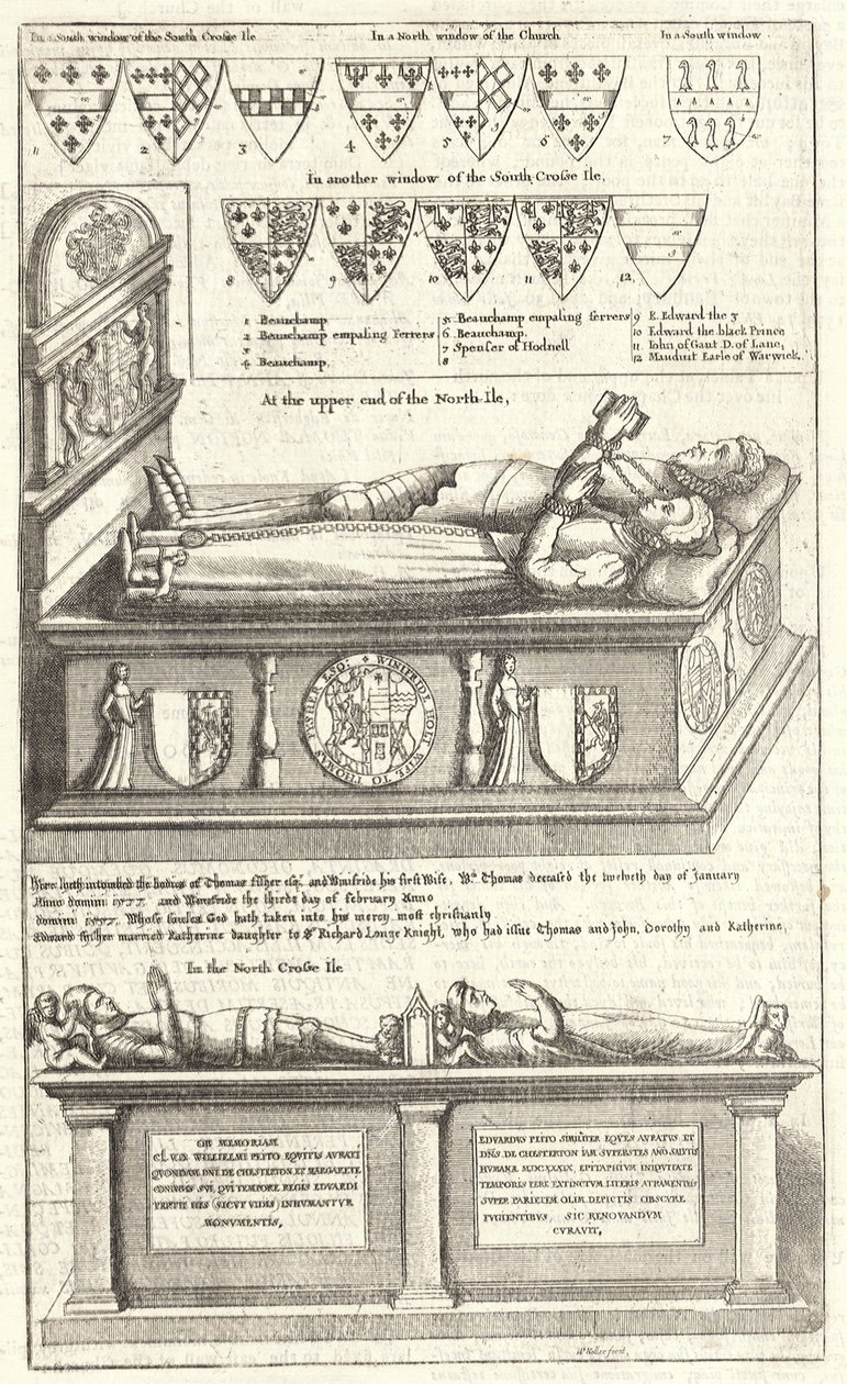 Thomas Fisher e Sir William Petto (monumento) de Wenceslaus Hollar