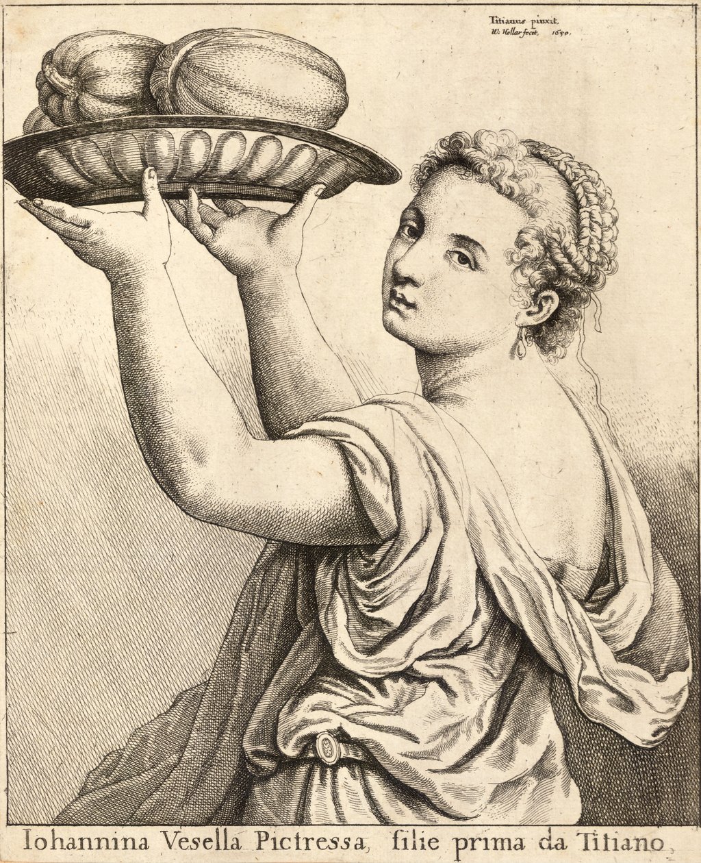Filha de Ticiano. Estado 2 de Wenceslaus Hollar