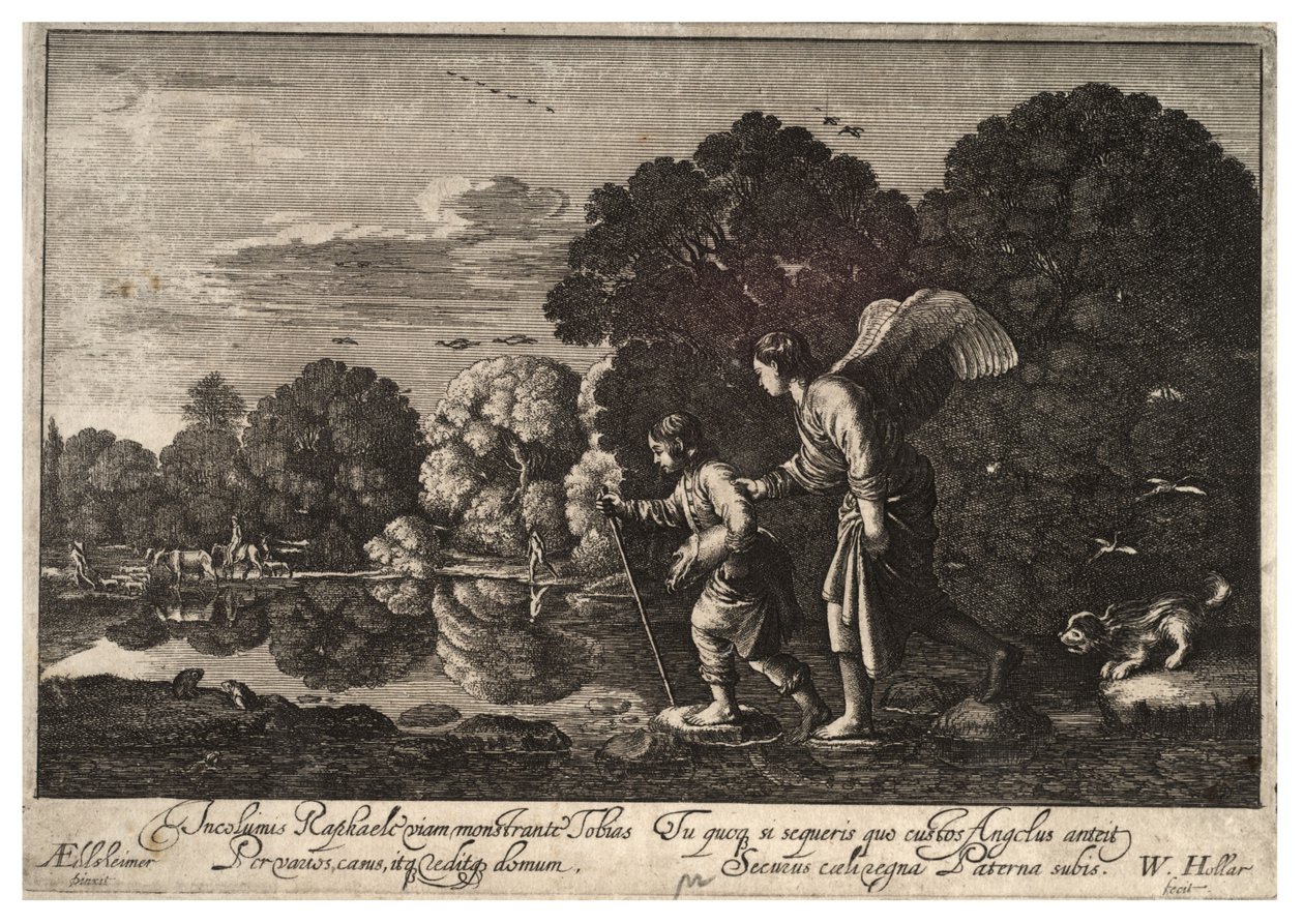Tobias e o Anjo. Estado 2 de Wenceslaus Hollar