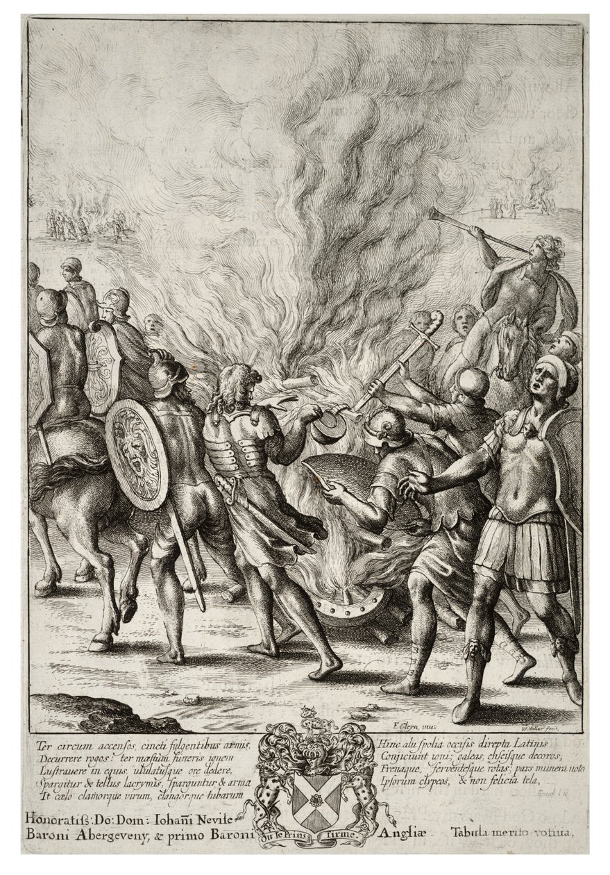 Wenceslas Hollar - Os troianos cremando seus mortos (Estado 2) de Wenceslaus Hollar