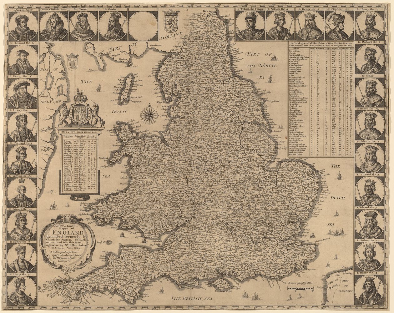 Um novo e exato Mappe da Inglaterra de Wenceslaus Hollar