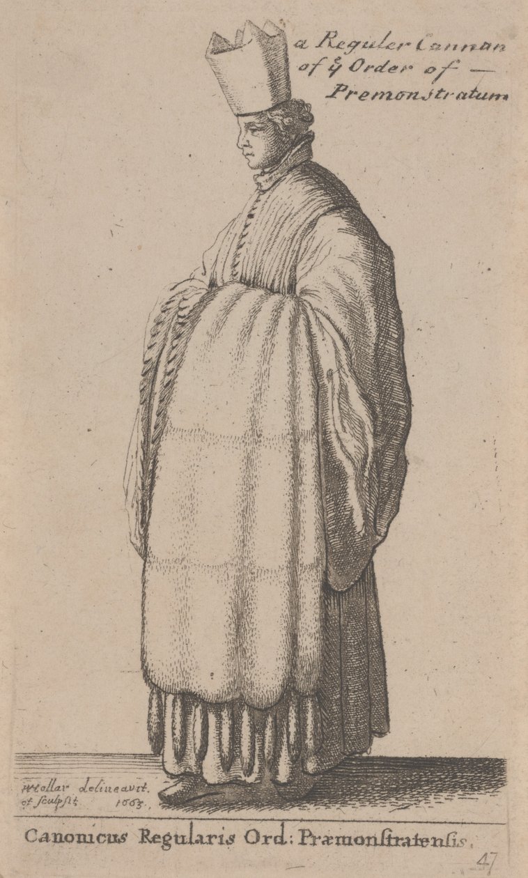 Um Canhão Regular da ordem de Premonstratum (Cânon Regular Ord: Præmonstratensis) de Wenceslaus Hollar