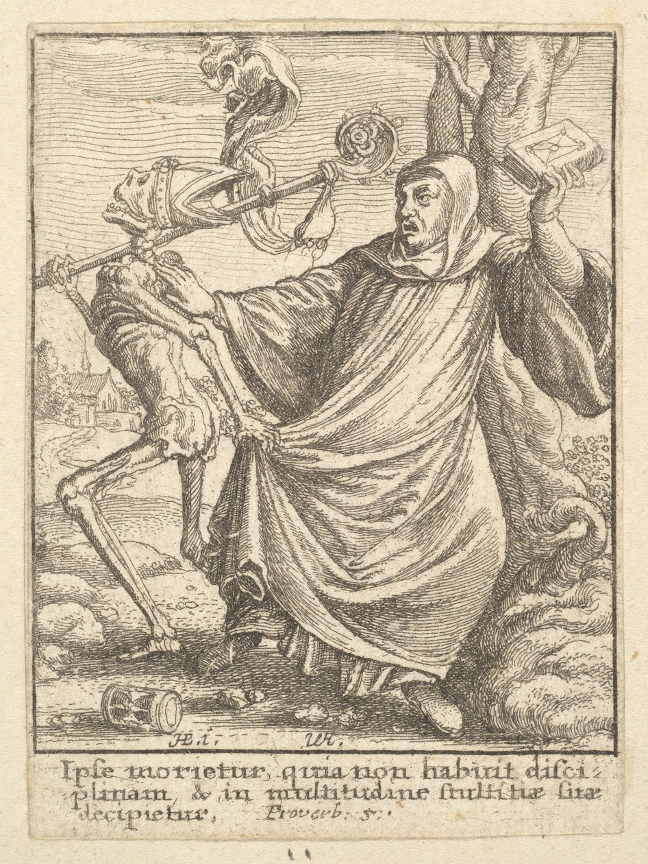 Abade, da Dança da Morte, 1651. de Wenceslaus Hollar