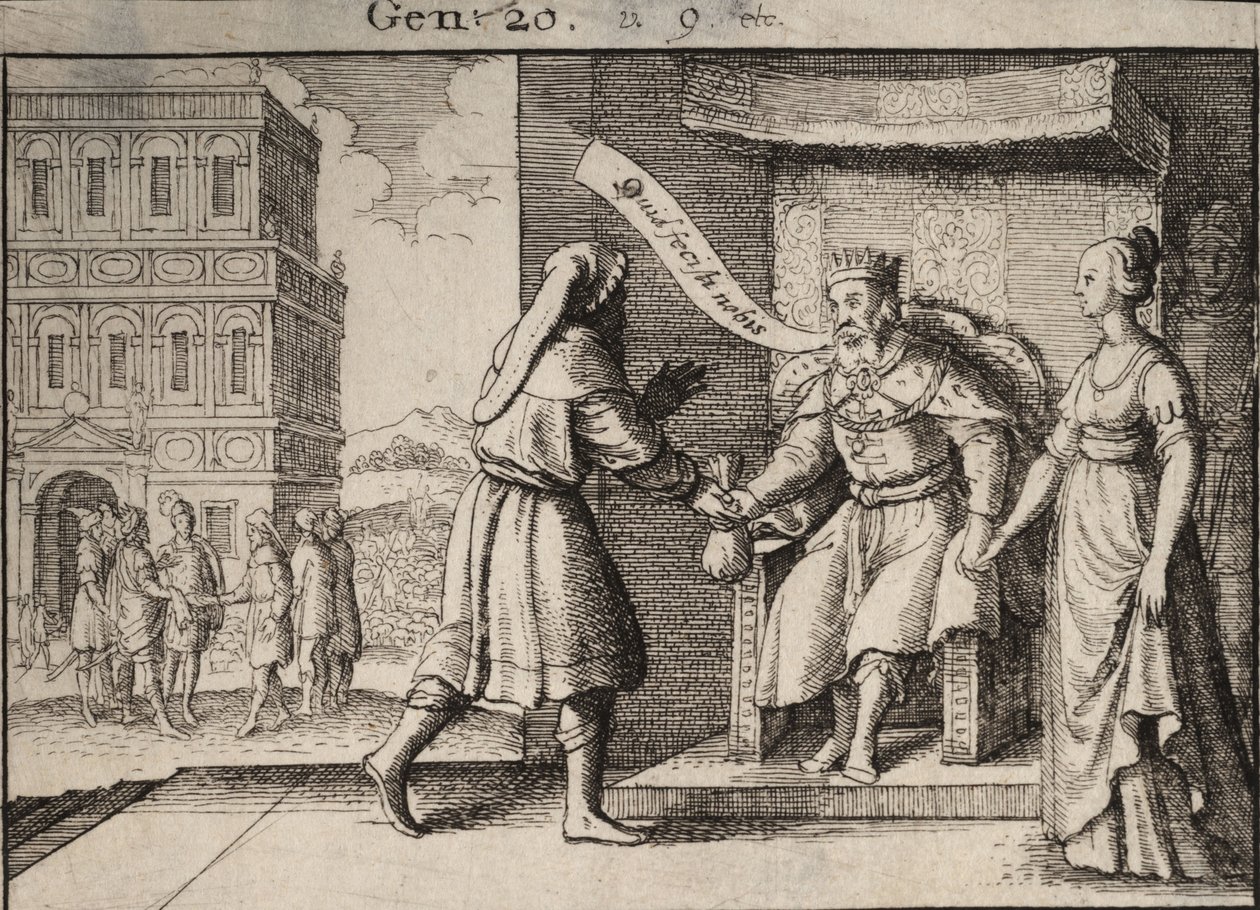 Abimelech a repreender Abraham. Estado 1 de Wenceslaus Hollar