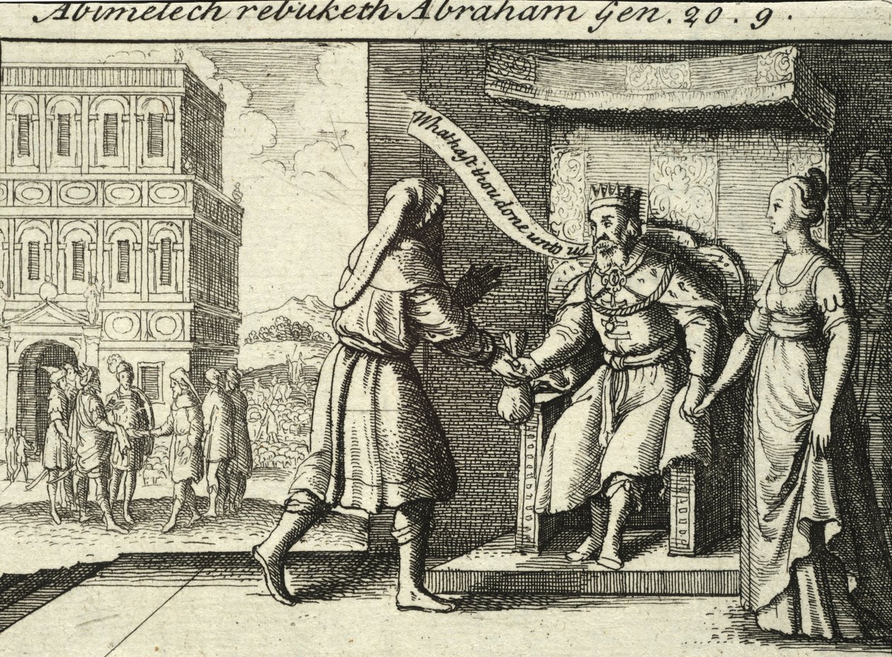 Abimelech a repreender Abraham. Estado 2 de Wenceslaus Hollar