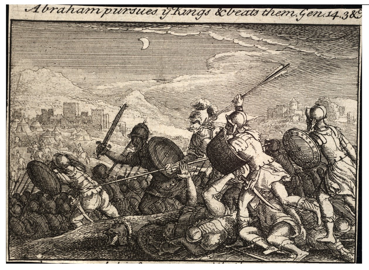 Abraão luta com os reis. Estado 2 de Wenceslaus Hollar