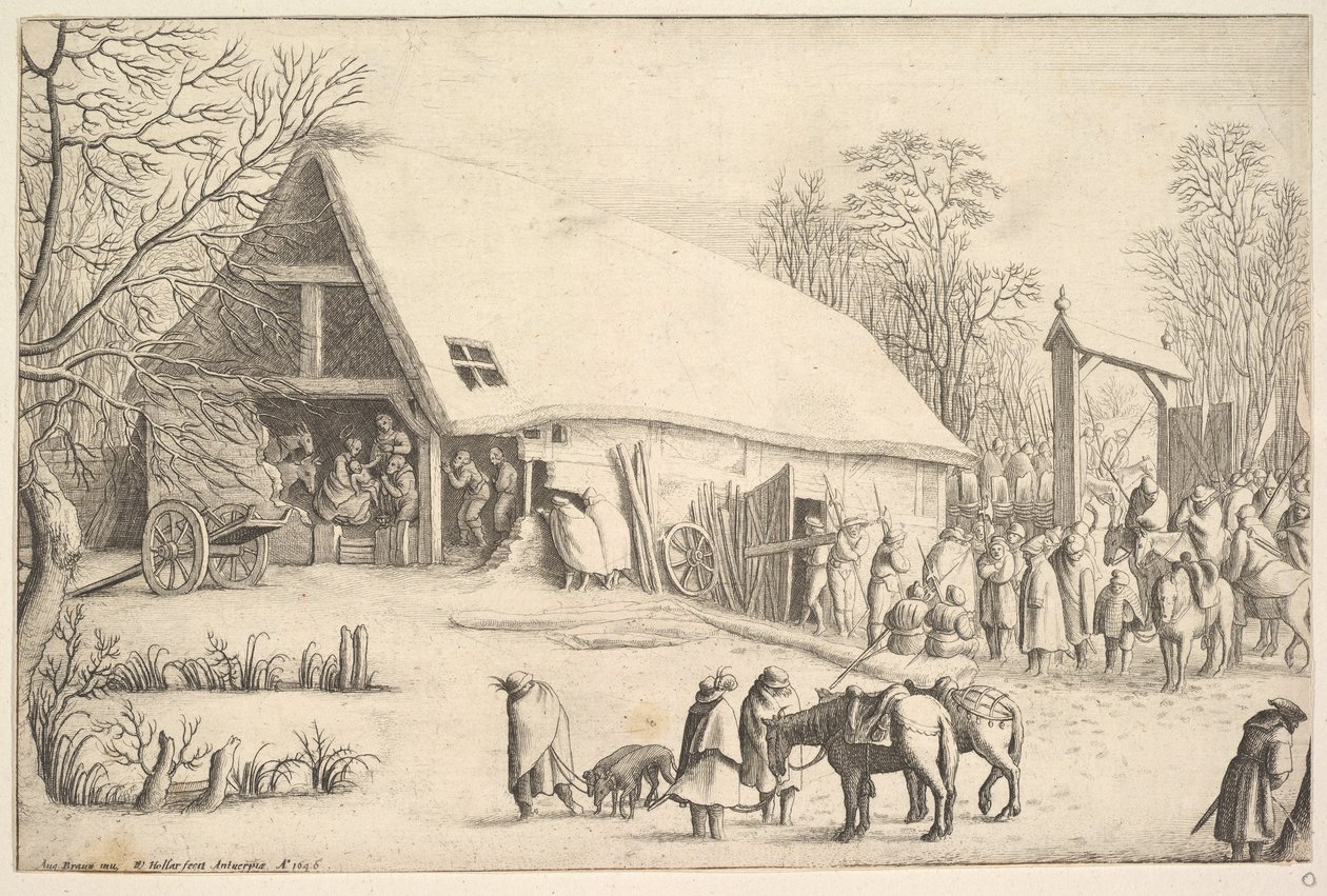 Adoração dos reis, depois de Augustin Braun, 1646. de Wenceslaus Hollar