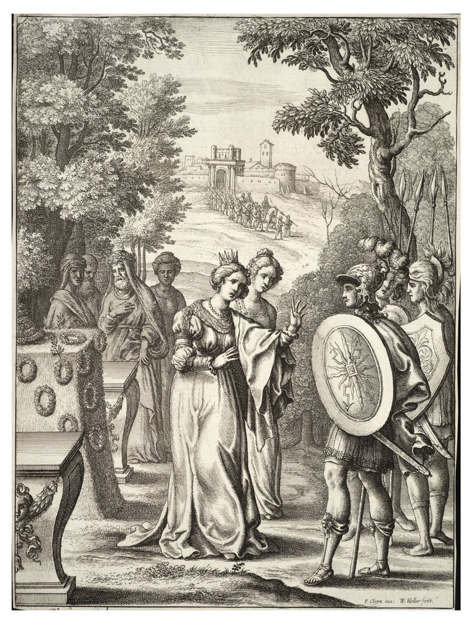 Enéias encontra Andrômaca de Wenceslaus Hollar
