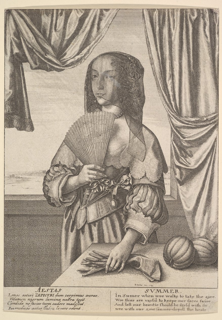 Aestas - verão Estações de três quartos, 1641. de Wenceslaus Hollar