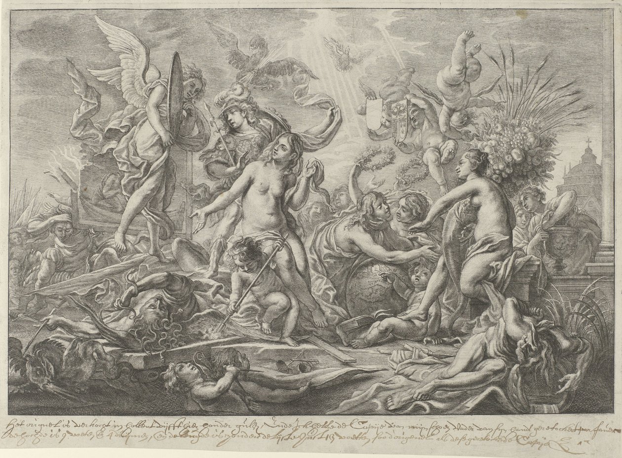 Alegoria da Paz de Vestefália, 1648 de Wenceslaus Hollar