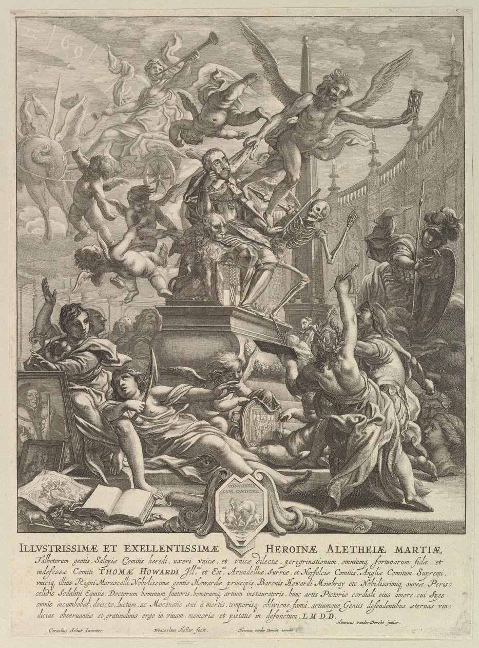 Alegoria sobre a morte do conde de Arundel, ca. 1646 de Wenceslaus Hollar