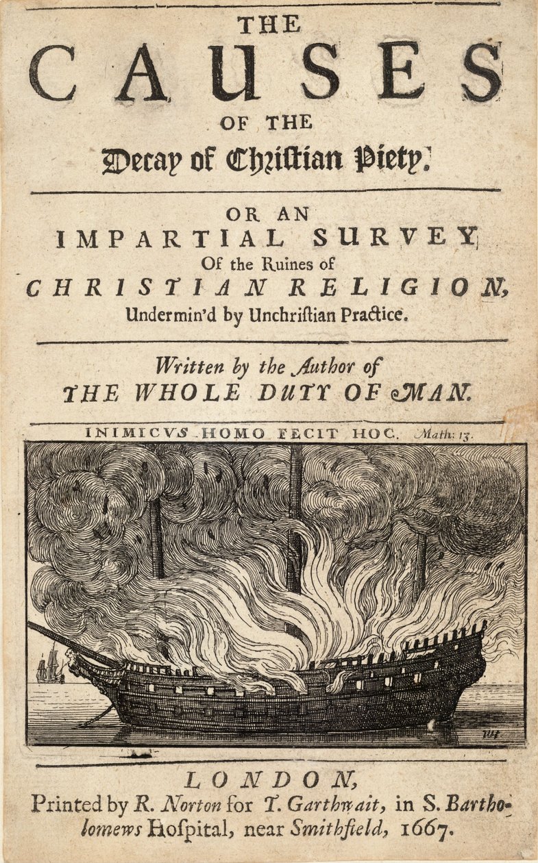 Allestree.  Causas da decadência da piedade cristã. Estado 1 de Wenceslaus Hollar