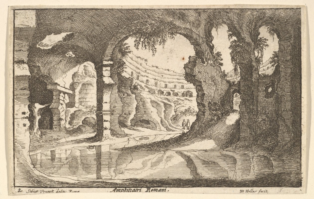 Anfiteatros Romanos, ca. 1650 de Wenceslaus Hollar