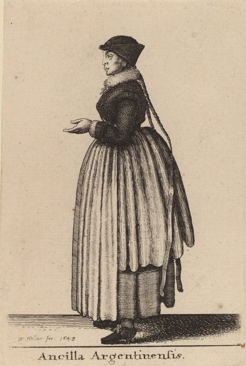 Ancilla Argentinensis, 1643. de Wenceslaus Hollar