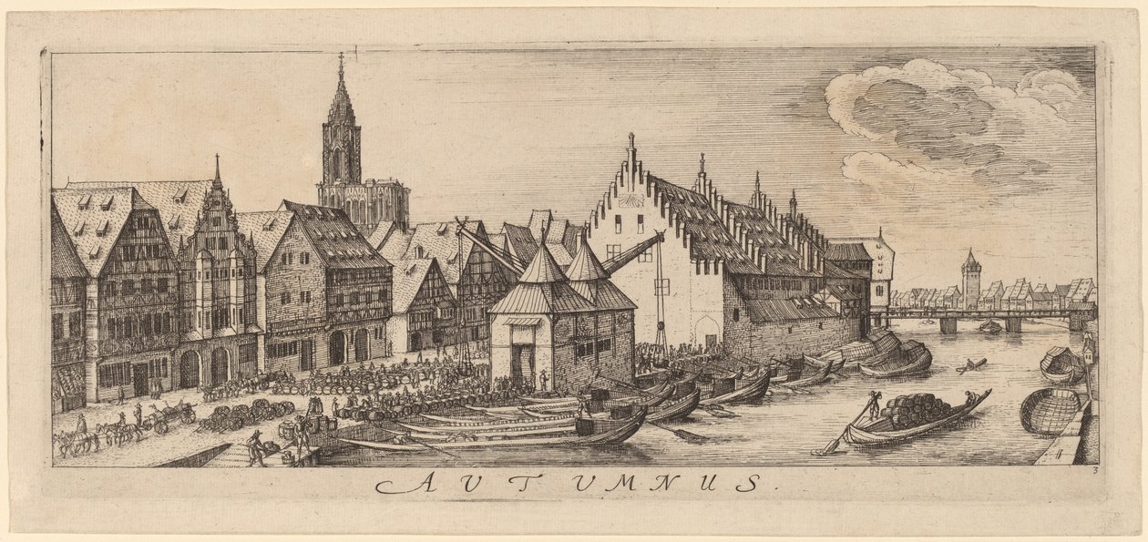 Outono: o mercado do vinho de Wenceslaus Hollar