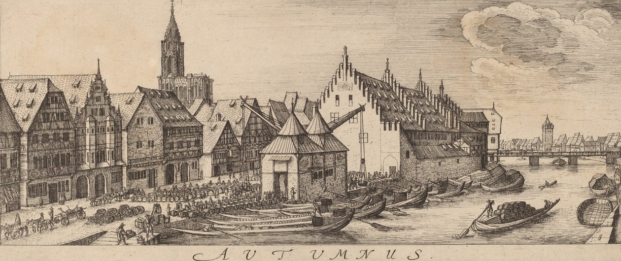 Outono: O Mercado do Vinho, c. 16281629. de Wenceslaus Hollar