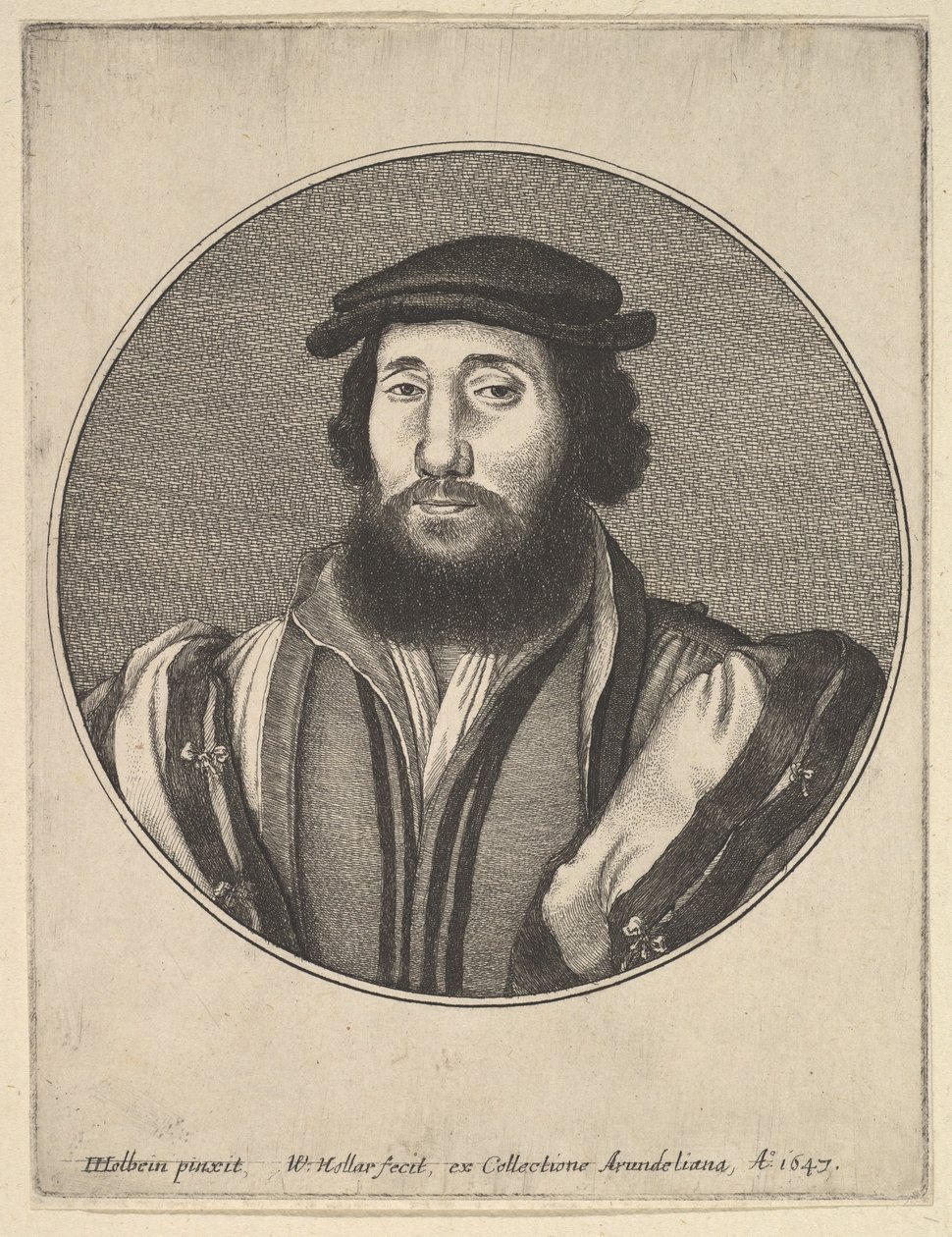 Homem barbudo, 1647. de Wenceslaus Hollar