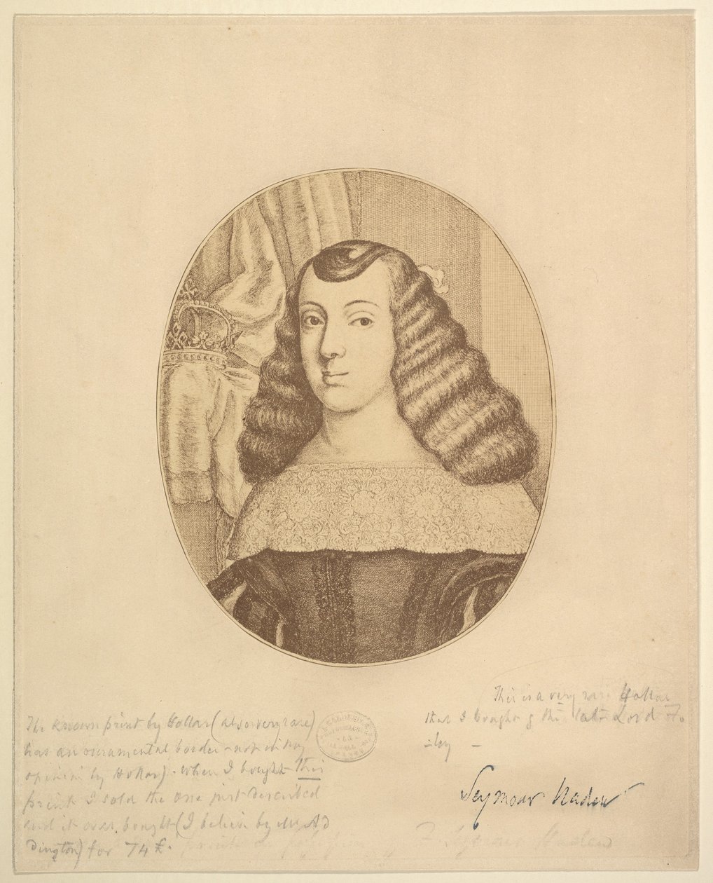 Catarina, princesa de Portugal, 1661. de Wenceslaus Hollar