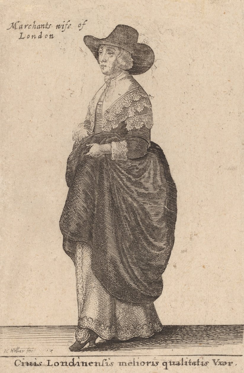 Ciuis Londinensis Melioris Qualitatis Vxor, 1643. de Wenceslaus Hollar