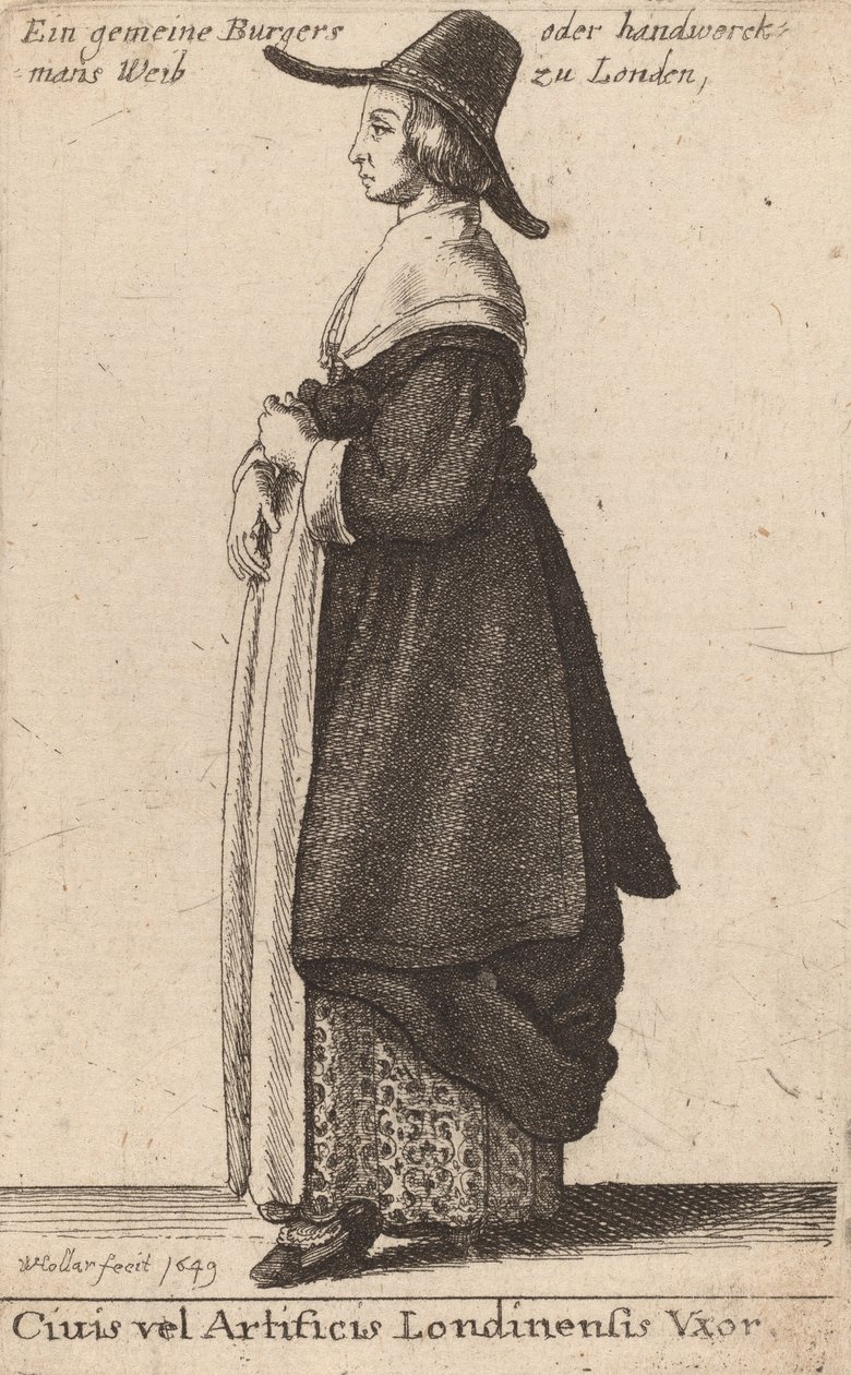 Ciuis vel Artificis Artificis Londinensis Vxor, 1643. de Wenceslaus Hollar