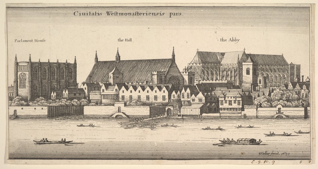 Westminster do rio, 1647 de Wenceslaus Hollar