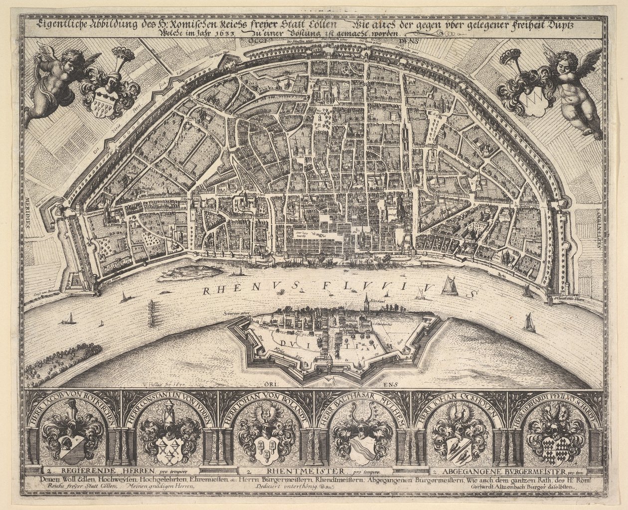 Colônia e Deutz, 1635. de Wenceslaus Hollar