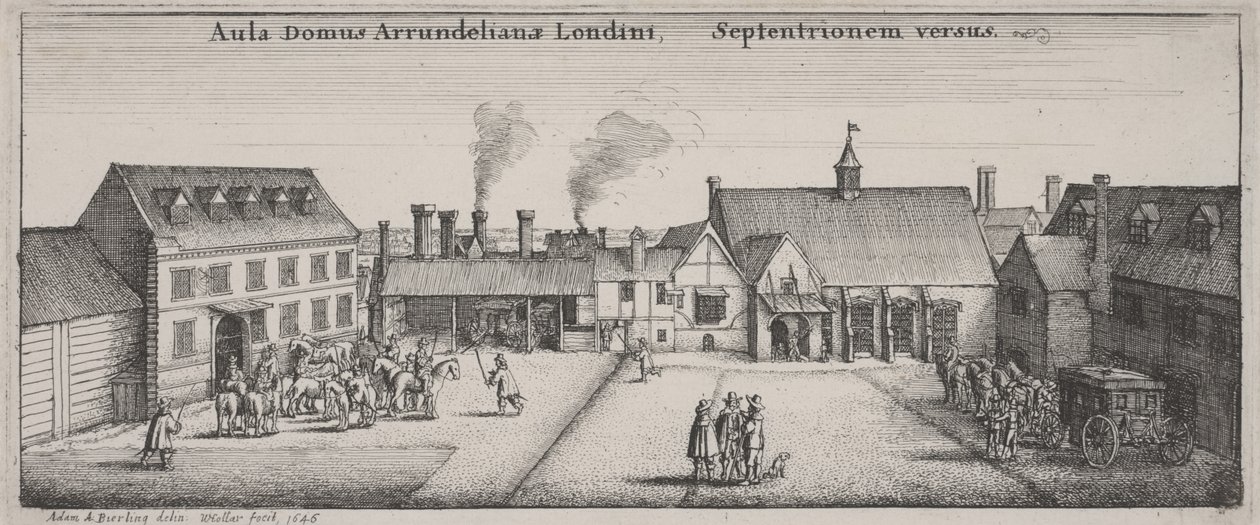 Pátio da Casa Arundel pelo Norte de Wenceslaus Hollar