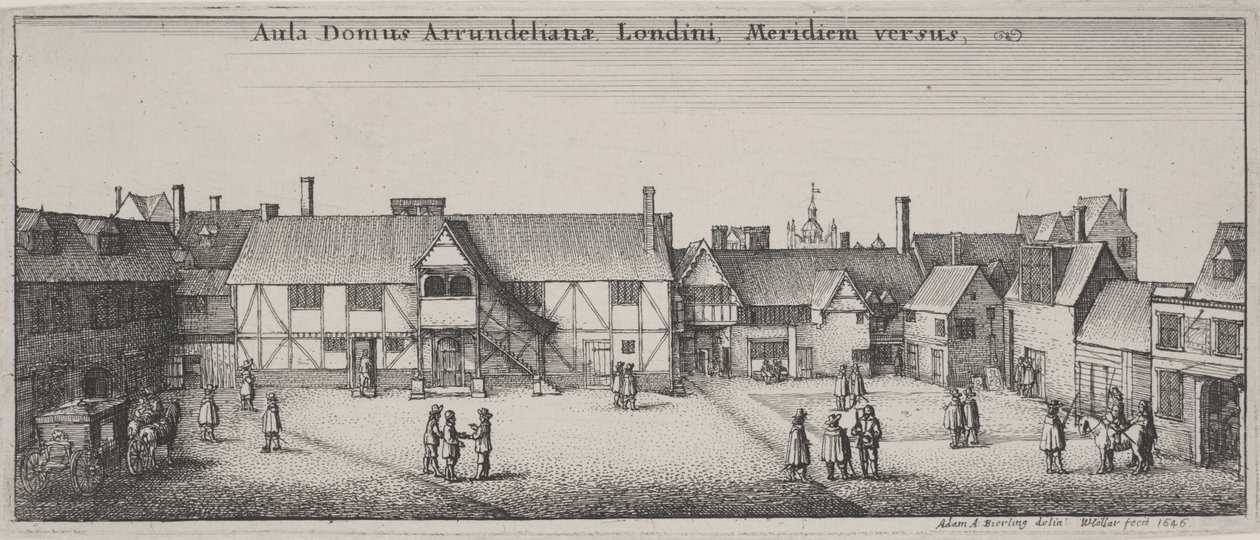 Pátio da Casa Arundel, do Sul de Wenceslaus Hollar
