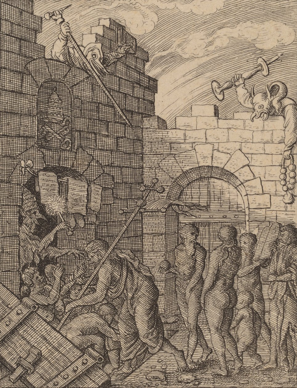 Descida para o Inferno. de Wenceslaus Hollar