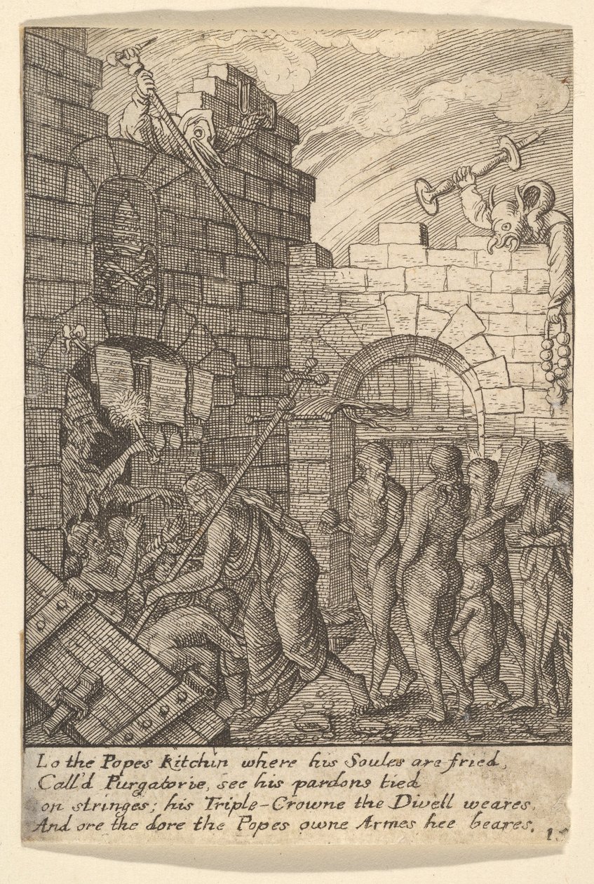 Descida ao Inferno, 1625-77. de Wenceslaus Hollar