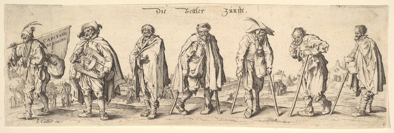 The Seven Beggars Guild, 1630. de Wenceslaus Hollar
