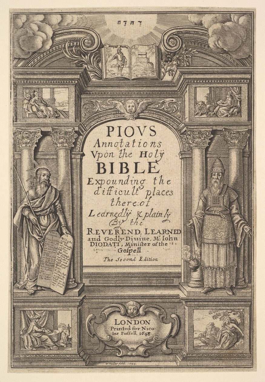 Diodati. Anotações piedosas, 1648. de Wenceslaus Hollar