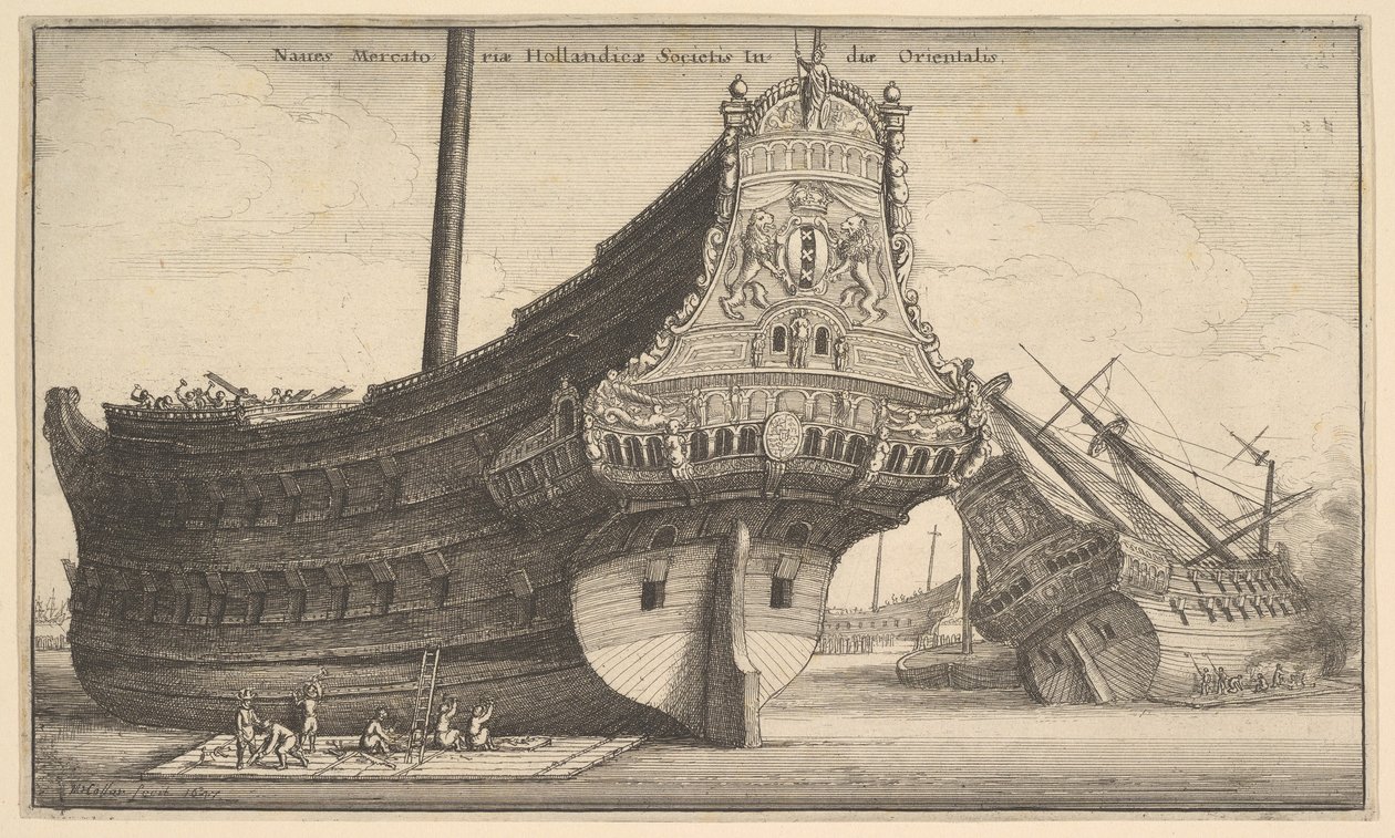 Indiaman do leste holandês, 1647. de Wenceslaus Hollar