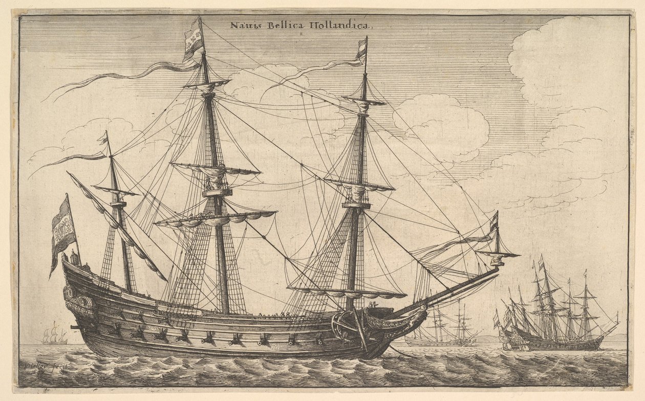 Navio de guerra holandês, 1647. de Wenceslaus Hollar