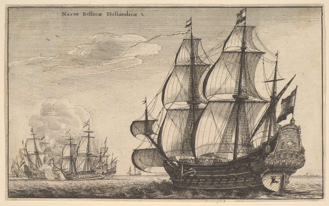 Navio de guerra holandês Navio de guerra holandês, 1647. de Wenceslaus Hollar
