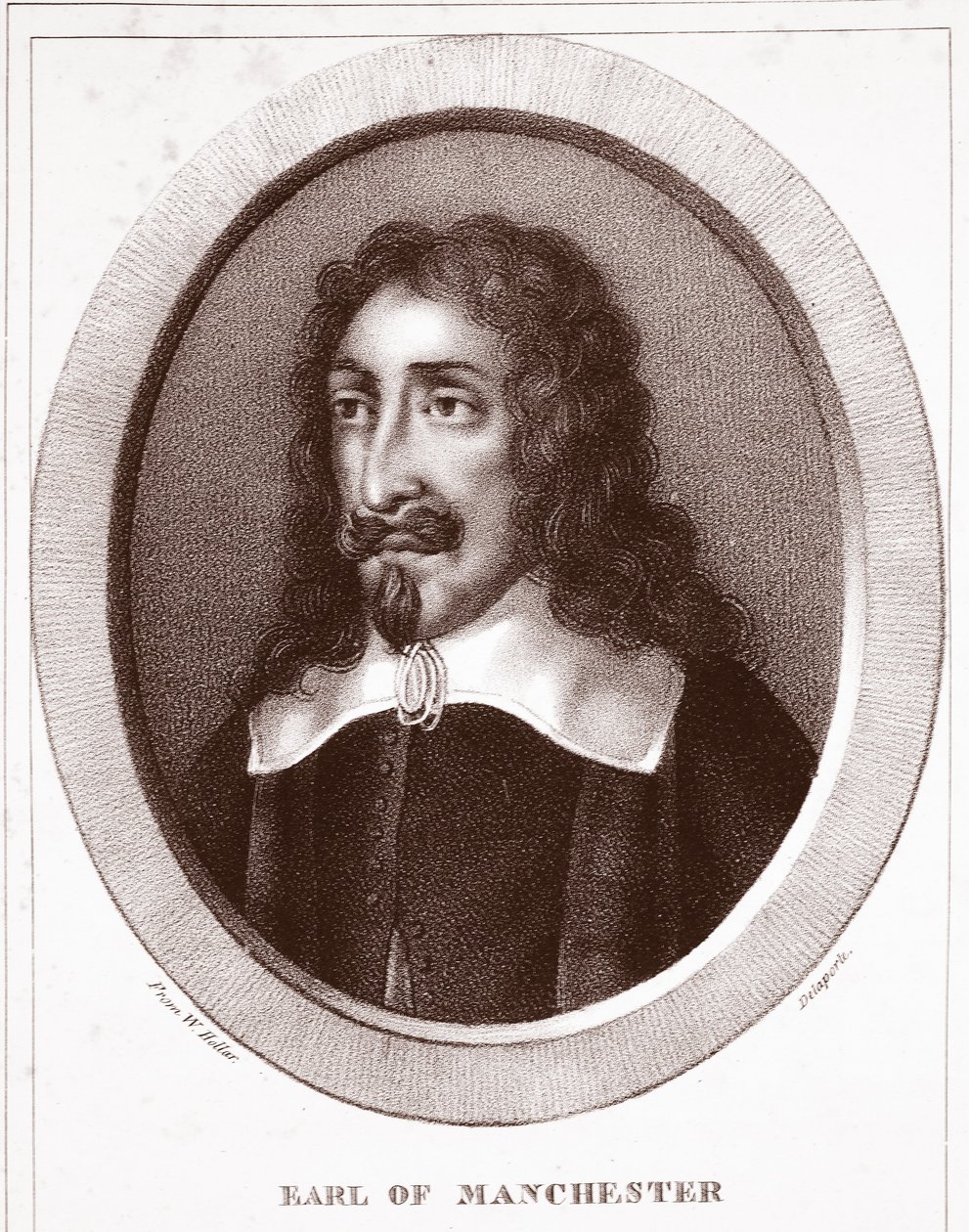 Conde de Manchester, atribuído a Delaporte, gravado por de Langlume de Wenceslaus Hollar