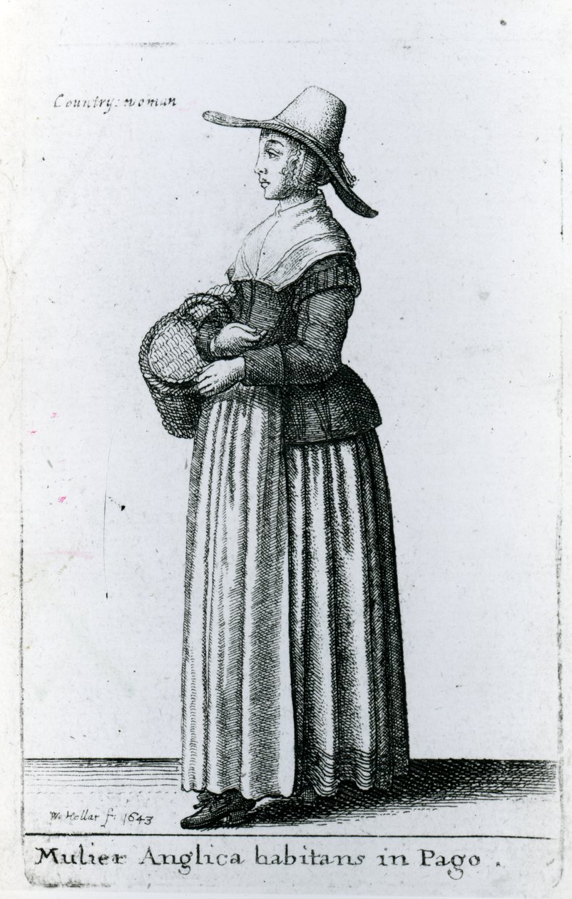 Inglês mulher do país, 1643 de Wenceslaus Hollar