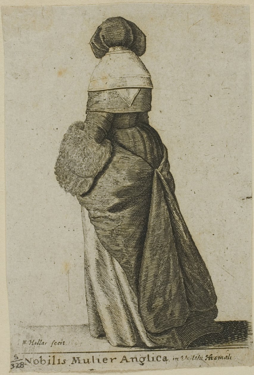 Nobre inglesa em roupas de inverno de Wenceslaus Hollar