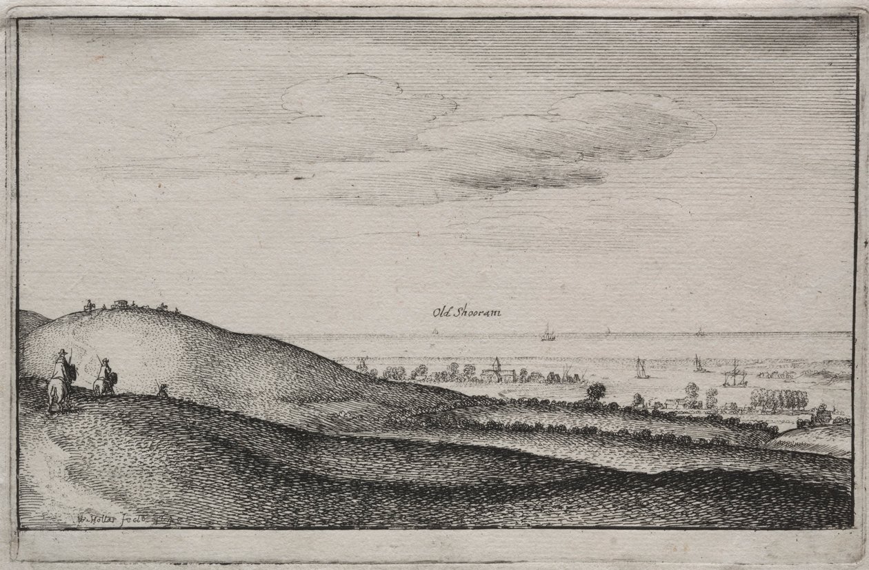 Exibições em inglês: Old Shoreham, 1645. de Wenceslaus Hollar